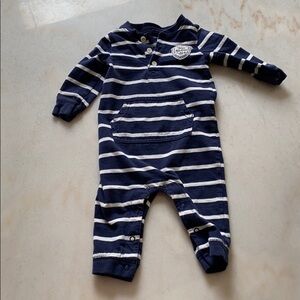 Carters navy/white striped outfit